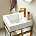 18" Single Sink Bath Vanity in Brushed Gold Metal Support with White One-Piece Composite Stone Sink Top