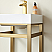 18" Single Sink Bath Vanity in Brushed Gold Metal Support with White One-Piece Composite Stone Sink Top