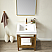24" Single Sink Bath Vanity in Brushed Gold Metal Support with White One-Piece Composite Stone Sink Top