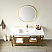 60M" Double Sink Bath Vanity in Brushed Gold Metal Support with White One-Piece Composite Stone Sink Top