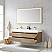 60M" Double Sink Wall-Mount Bath Vanity in North American Oak with White Composite Integral Square Sink Top