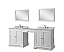  87'' Vanity in White with White Carrara Marble Top and 2 mirrors