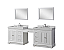 95'' Vanity in White with White Culture Marble Top and 2 mirrors