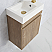 16" Single Sink Wall-Mount Bath Vanity in North American Oak with White Composite Integral Square Sink Top