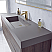 60" Single Sink Wall-Mount Bath Vanity in North Carolina Oak with Grey Composite Integral Square Sink Top