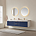 84" Double Sink Bath Vanity in Blue with White Sintered Stone Top