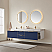 84" Double Sink Bath Vanity in Blue with White Sintered Stone Top