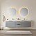 84" Double Sink Bath Vanity in Grey with White Sintered Stone Top