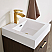 18" Single Sink Bath Vanity in Dark Walnut with White Composite Integral Square Sink Top