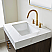 24"Single Sink Bath Vanity in Dark Walnut with White Sintered Stone Top