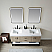60" Double Sink Bath Vanity in Light Walnut with White Sintered Stone Top