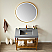 36" Single Sink Bath Vanity in Brushed Gold Metal Support with Grey One-Piece Composite Stone Sink Top