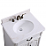 27" Antique White Finish with Imperial White Marble Top with Mirror Option