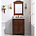 27" Antique Teak Finish with Imperial White Marble Top with Mirror Option