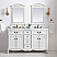 60" Antique White Finish Double Sink Vanity with Cream Marble Counter Top with Mirror Options