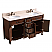 60" Antique Teak Finish Double Sink Vanity with Cream Marble Counter Top with Mirror Options