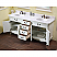 72" Antique White Finish Double Sink Vanity with Cream Marble Counter Top with Mirror Options