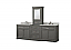 96" Bath Vanity in Grey with Carrara Marble Vanity Top in White with White Basin