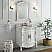 Adelina 33" Antique White Finish Bathroom Sink Vanity with White Marble Countertop