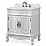 Adelina 33" Antique White Finish Bathroom Sink Vanity with White Marble Countertop