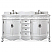 Adelina 64" Antique White Traditional Style Double Sink Bathroom Vanity with White Marble Countertop