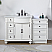 Adelina 56" White Traditional Style Single Sink Bathroom Vanity with White Carrara Marble Countertop