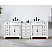 Adelina 90" Antique White Traditional Style Double Sink Bathroom Vanity with White Carrara Marble Countertop