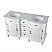 Adelina 60" Antique White Traditional Style Double Sink Bathroom Vanity with White Carrara Marble Countertop