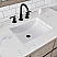 30" Single Sink Carrara White Marble Countertop Bath Vanity in Grey Oak with faucet and mirror options