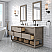 72" Double Sink Carrara White Marble Countertop Bath Vanity in Grey Oak with Faucet and Mirror Options
