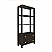 Two Drawer Etagere with Fluted Detail in Dark Espresso Oak