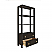 Two Drawer Etagere with Fluted Detail in Dark Espresso Oak