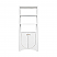 Etagere with Two Door Fluted Cabinet in Matte White Lacquer