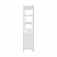 Etagere with Two Door Fluted Cabinet in Matte White Lacquer