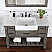 48" Single Bath Vanity in Classical Grey with Composite Stone Top in White, White Farmhouse Basin