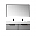 60" Double Sink Bath Vanity in Grey with White One-Piece Composite Stone Sink Top