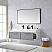 60" Double Sink Bath Vanity in Grey with White One-Piece Composite Stone Sink Top