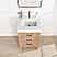 24in. Free-standing Single Bathroom Vanity in Fir Wood Brown with Composite top in Lightning White and Mirror