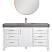 0in. Free-standing Single Bathroom Vanity in Fir Wood White with Composite top in Reticulated Grey