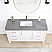 0in. Free-standing Single Bathroom Vanity in Fir Wood White with Composite top in Reticulated Grey