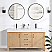 60in. Free-standing Double Bathroom Vanity in Fir Wood Brown with Composite top in Lightning White