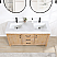 60in. Free-standing Double Bathroom Vanity in Fir Wood Brown with Composite top in Lightning White