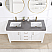 60in. Free-standing Double Bathroom Vanity in Fir Wood White with Composite top in Reticulated Grey