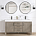 60in. Free-standing Double Bathroom Vanity in Fir Wood Grey with Composite top in Lightning White