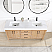 72in. Free-standing Double Bathroom Vanity in Fir Wood Brown with Composite top in Lightning White