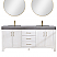 72in. Free-standing Double Bathroom Vanity in Fir Wood White with Composite top in Reticulated Grey