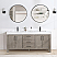 72in. Free-standing Double Bathroom Vanity in Fir Wood Grey with Composite top in Lightning White