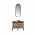 36" Single Sink Bath Vanity in North American Oak with Black Sintered Stone Top with Concrete Sink