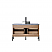 48" Single Sink Bath Vanity in North American Oak with Black Sintered Stone Top with Concrete Circle Sink