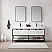 72" Double Sink Bath Vanity in White with One-Piece Composite Stone Sink Top